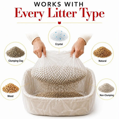 Catsheets Sifting Cat Litter Box Liners | 12 Sifting Disposable Liners with 1 Base - Tear Resistant, Odor-Control & Removable Liner - Fits Standard & Jumbo Boxes - Mess Free Pet Cleaning System for Multi-Cat Clumping & All Litter Types