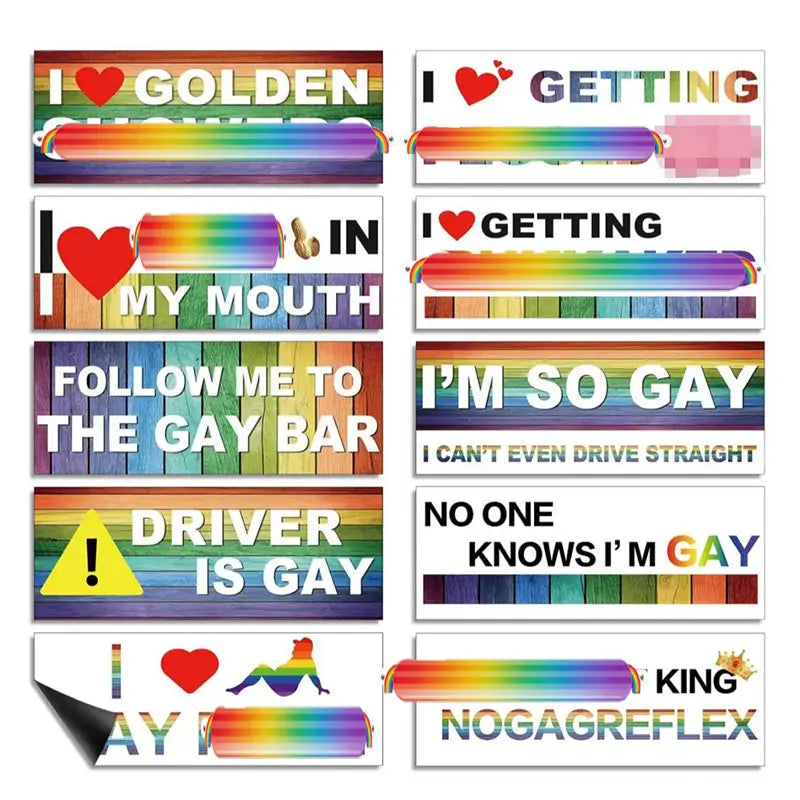 Rainbow Magnetic Bumper Sticker – Funny Reusable Car Magnet, 7.8 X 3.1 Inches, Automotive Exterior Accessory for Cars, Trucks and Refrigerator Decor