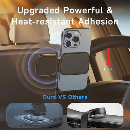 Magsafe Magnetic Car Phone Mount, Dual-Sided 20Kg Strong Magnetic Phone Holder, Ultra-Thin Anti-Shake Dashboard Mount, 270°/360° Adjustable Rotation, No-View-Blocking Design, Compatible with Iphone 17 Pro Max & Most Smartphones