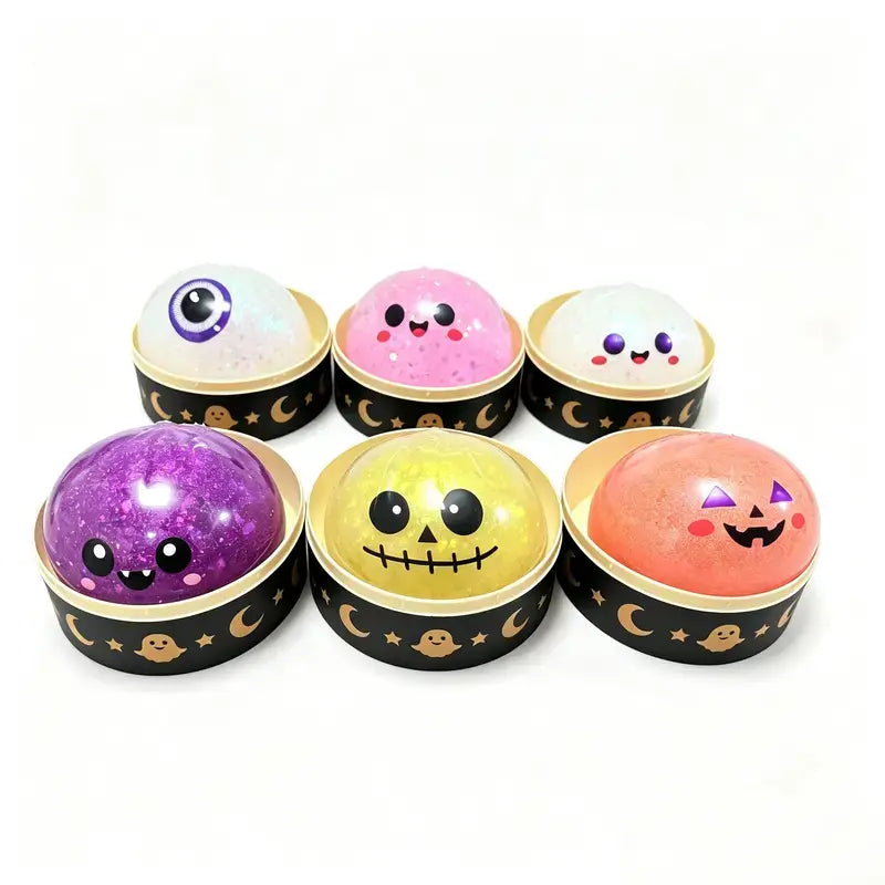 Cute Scary Ghost Maruko Squishy Squeeze Toy Set - Soft Stretchy Squeeze, Stress Relief Fidgets, Mini Portable Kids Toy, Halloween Squishies, Cute Halloween Stuff, Party Treat Bag Filler, Sohochic
