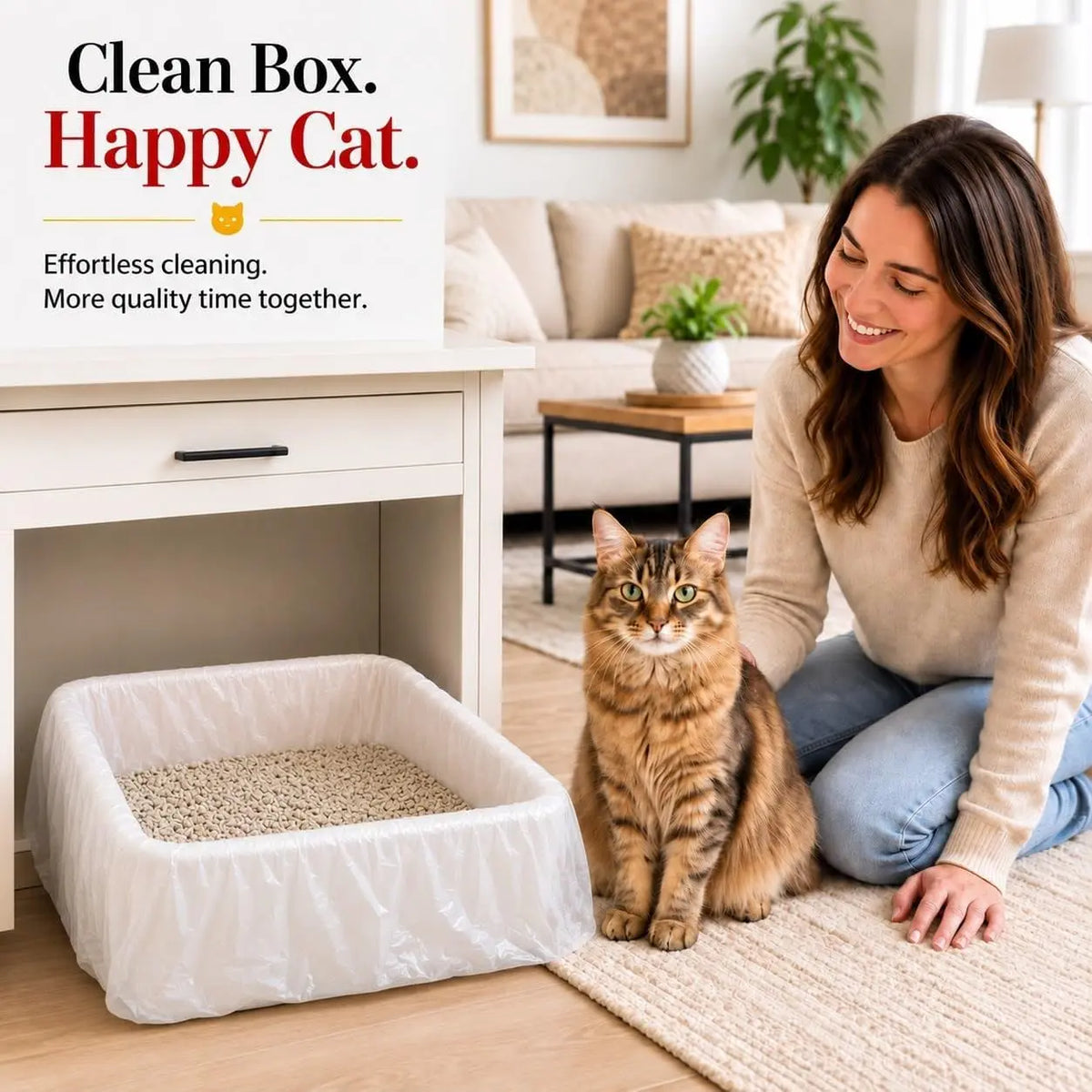 Catsheets Sifting Cat Litter Box Liners | 12 Sifting Disposable Liners with 1 Base - Tear Resistant, Odor-Control & Removable Liner - Fits Standard & Jumbo Boxes - Mess Free Pet Cleaning System for Multi-Cat Clumping & All Litter Types
