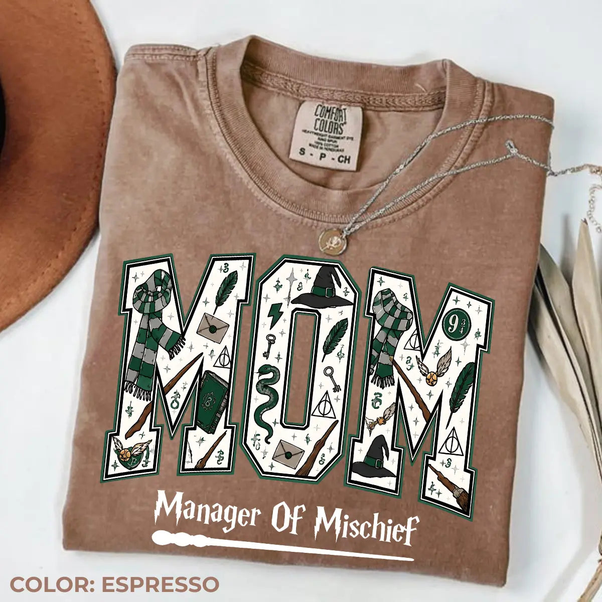 Comfort Colors Mom Manager of Mischief Shirt, Magical Wizard Mom Graphic Tee, Fantasy Halloween Family T-Shirt, Wizard Mom Gift