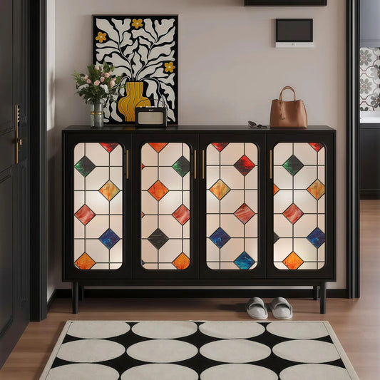 DKTIE 17.7" X 78.7" Agate Stone Lattice Pattern Stained Glass Privacy Window Film, Anti-Uv & Heat Blocking, Easy Install Electrostatic Cling, Deliver Installation Tools