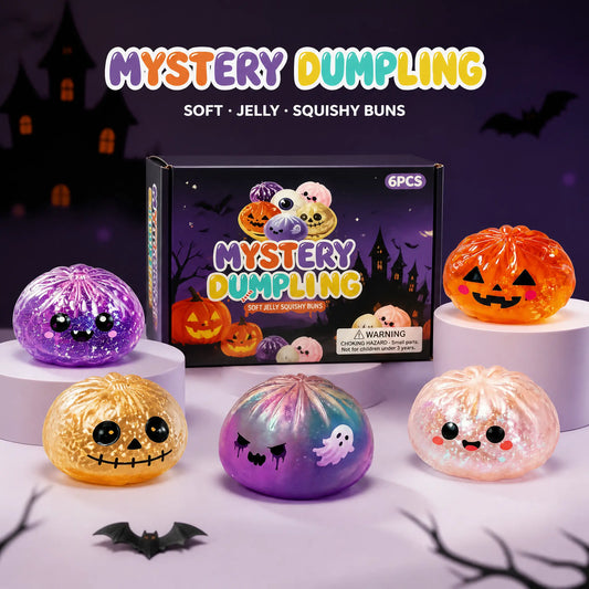 Cute Scary Ghost Maruko Squishy Squeeze Toy Set - Soft Stretchy Squeeze, Stress Relief Fidgets, Mini Portable Kids Toy, Halloween Squishies, Cute Halloween Stuff, Party Treat Bag Filler, Sohochic