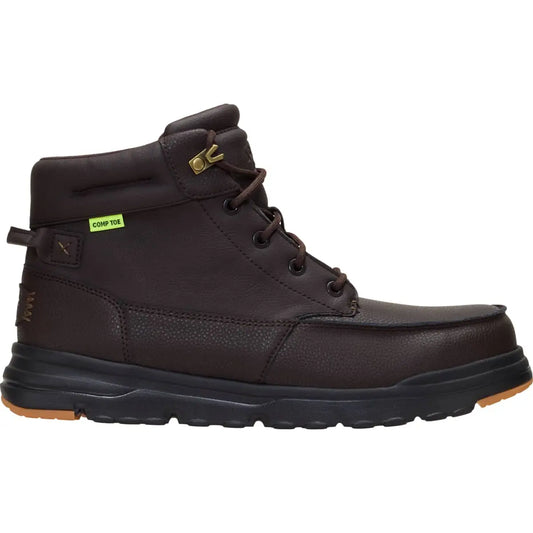 HEYDUDE Bradley Work CT Leather - Men'S Comfortable Slip-On Boots for Work