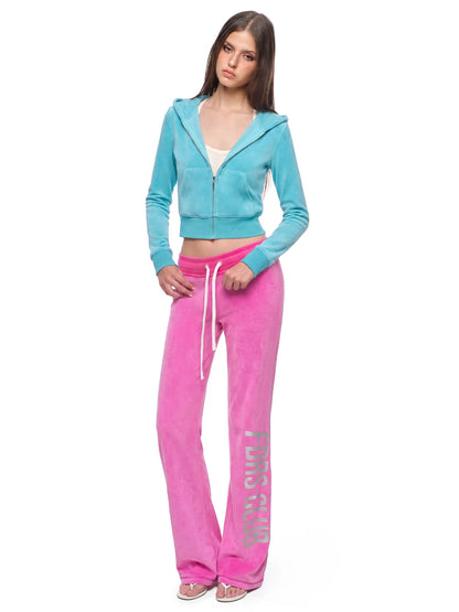 FDR Women’S Candy Color Long Sleeve Top, Tank Top and Low Rise Flare Pants Set, Fitted Y2K Casual Matching Three-Piece Outfit