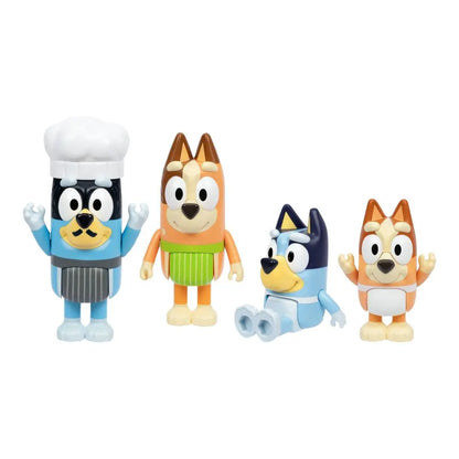 4Pc Bluey Cooking Fun with the Heelers Chat Mates Figure Set - Ten Phrases Each