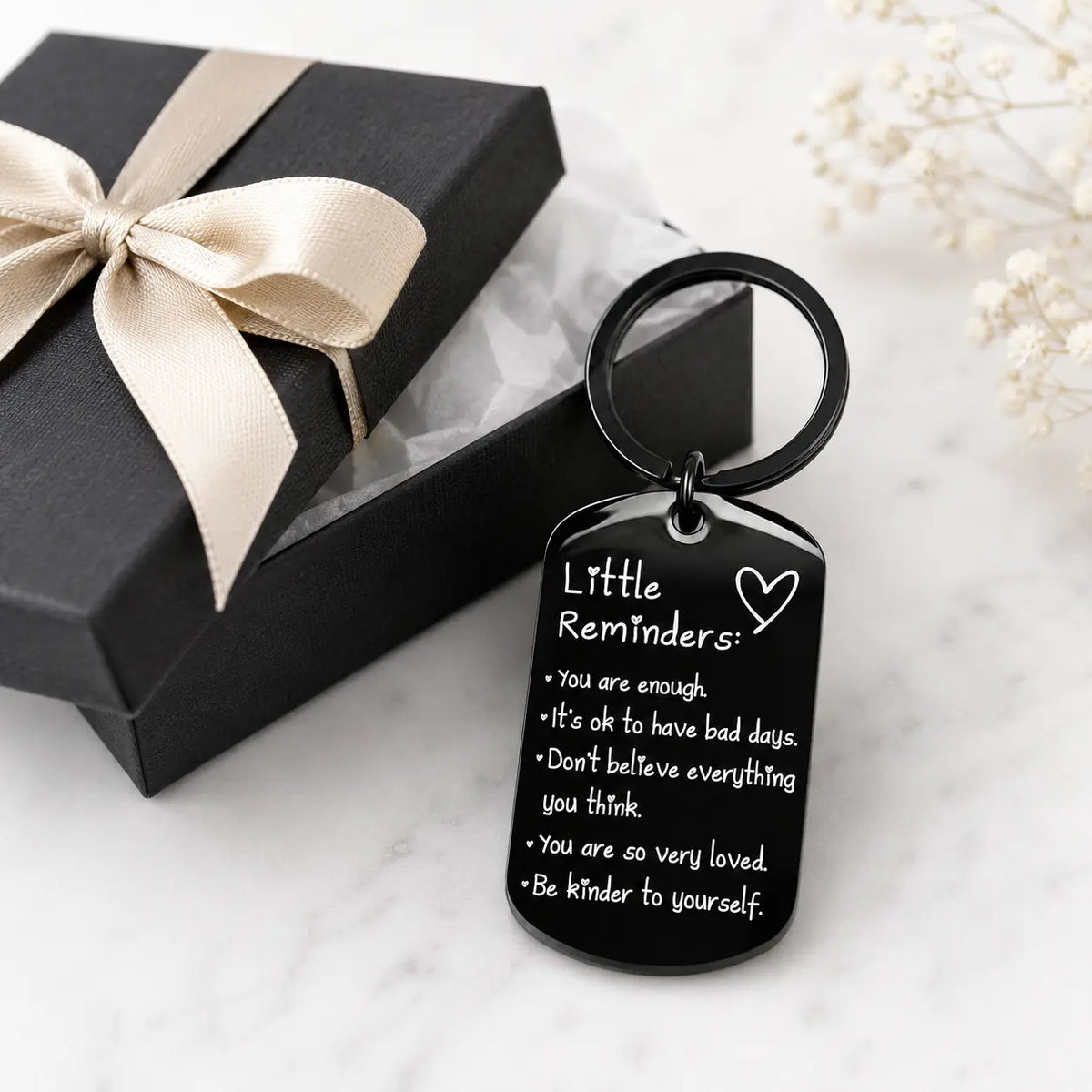Minimalist Lightweight "You Are Enough" Quote Text Keychain - Women'S Daily Wear Fashion Accessory, Women'S Gifts for Friends