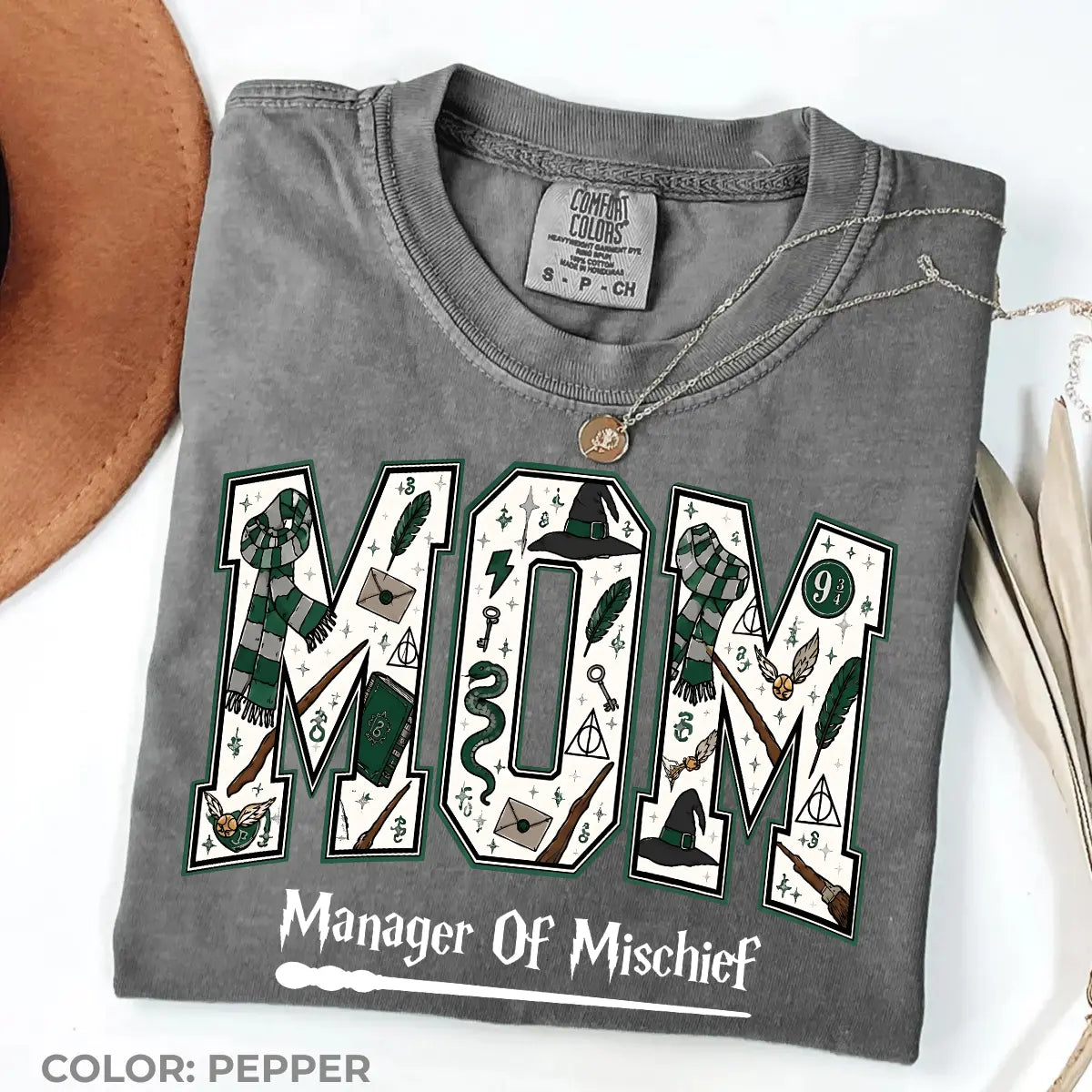 Comfort Colors Mom Manager of Mischief Shirt, Magical Wizard Mom Graphic Tee, Fantasy Halloween Family T-Shirt, Wizard Mom Gift