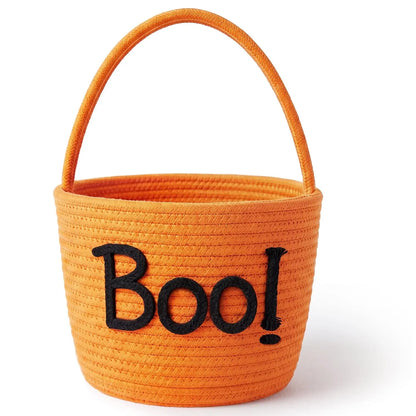 Gejoy Large Boo Basket with Handles for Halloween Spooky Face Boo Basket Cute Halloween Boo Basket Boo Woven Trick or Treat Gift Organizer for Halloween Party Favors, Spooky Gift Basket for Girlfriends Adults Her Bestie Teens Boyfriends Girls Sister Mom