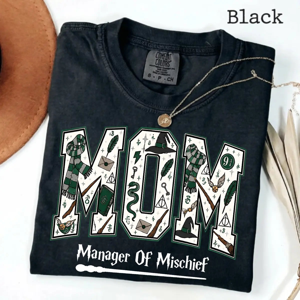 Comfort Colors Mom Manager of Mischief Shirt, Magical Wizard Mom Graphic Tee, Fantasy Halloween Family T-Shirt, Wizard Mom Gift