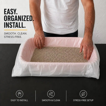 Catsheets Sifting Cat Litter Box Liners | 12 Sifting Disposable Liners with 1 Base - Tear Resistant, Odor-Control & Removable Liner - Fits Standard & Jumbo Boxes - Mess Free Pet Cleaning System for Multi-Cat Clumping & All Litter Types