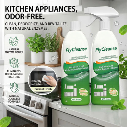 Flycleanse 318Ml Stainless Steel Cleaning Spray Bottle - Household Cleaning Products, Streak-Free All-Purpose Liquid Cleaner for Kitchen Appliances, Stoves, Ovens, Microwaves, Safe Surfaces