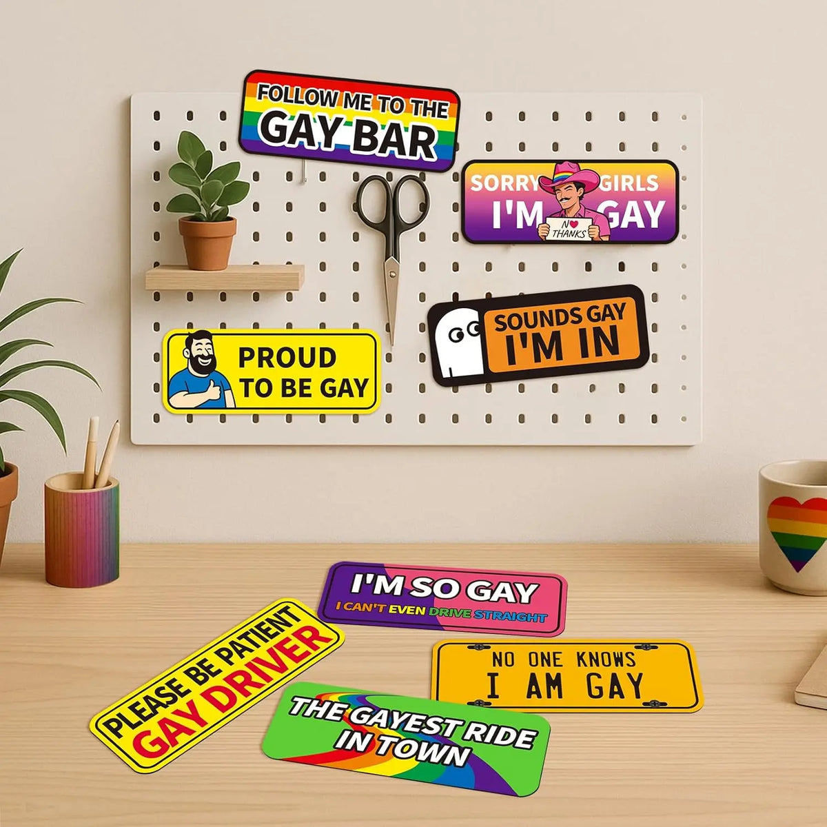 Rainbow Magnetic Bumper Sticker – Funny Reusable Car Magnet, 7.8 X 3.1 Inches, Automotive Exterior Accessory for Cars, Trucks and Refrigerator Decor