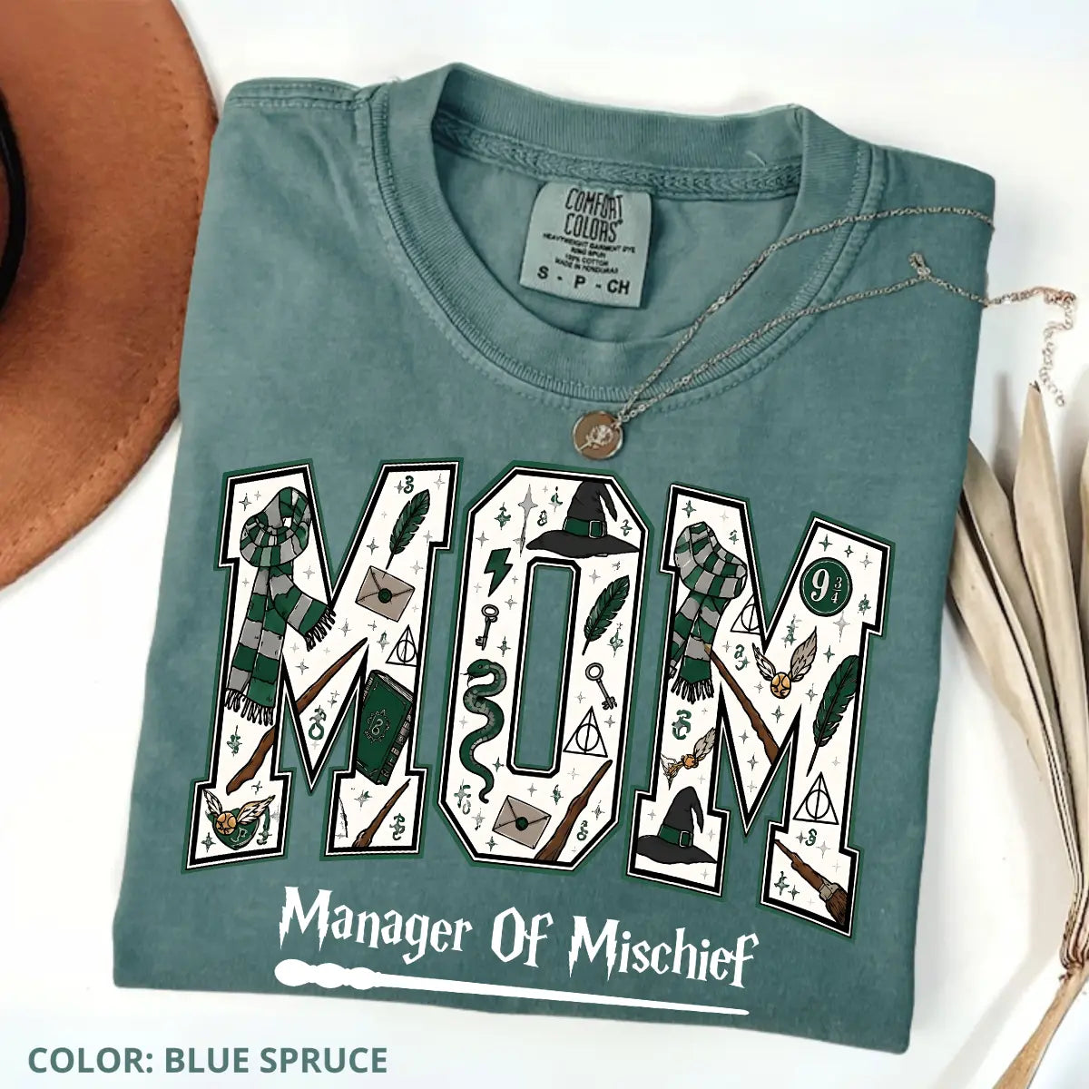 Comfort Colors Mom Manager of Mischief Shirt, Magical Wizard Mom Graphic Tee, Fantasy Halloween Family T-Shirt, Wizard Mom Gift
