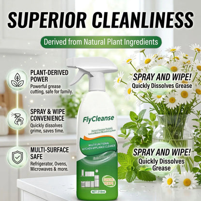 Flycleanse 318Ml Stainless Steel Cleaning Spray Bottle - Household Cleaning Products, Streak-Free All-Purpose Liquid Cleaner for Kitchen Appliances, Stoves, Ovens, Microwaves, Safe Surfaces