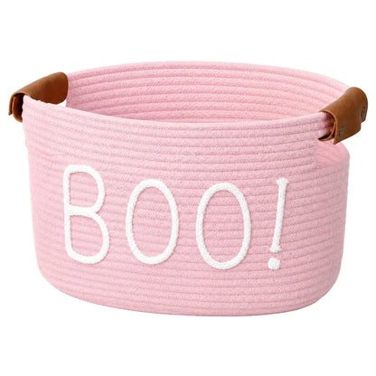 Gejoy Large Boo Basket with Handles for Halloween Spooky Face Boo Basket Cute Halloween Boo Basket Boo Woven Trick or Treat Gift Organizer for Halloween Party Favors, Spooky Gift Basket for Girlfriends Adults Her Bestie Teens Boyfriends Girls Sister Mom