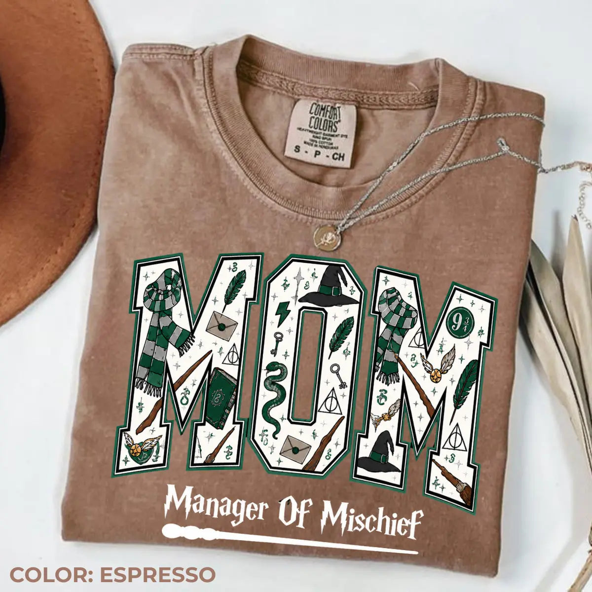 Comfort Colors Mom Manager of Mischief Shirt, Magical Wizard Mom Graphic Tee, Fantasy Halloween Family T-Shirt, Wizard Mom Gift