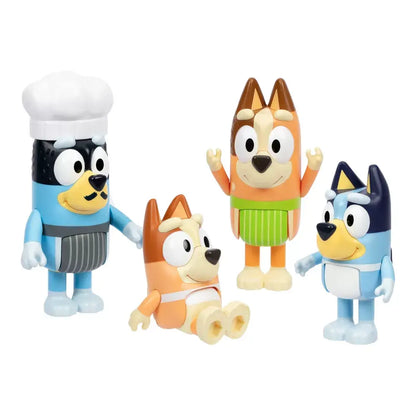 4Pc Bluey Cooking Fun with the Heelers Chat Mates Figure Set - Ten Phrases Each