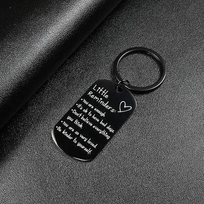 Minimalist Lightweight "You Are Enough" Quote Text Keychain - Women'S Daily Wear Fashion Accessory, Women'S Gifts for Friends