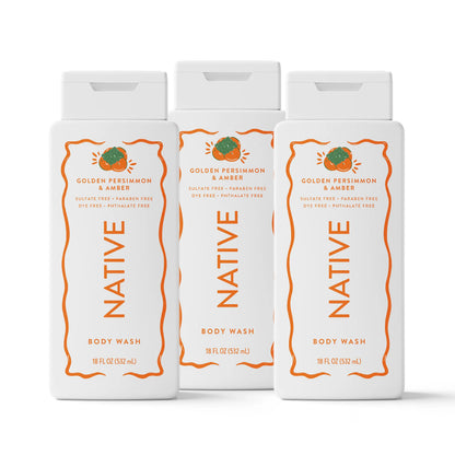 NATIVE Body Wash Discovery Trio – 3-Pack, 18 Oz, Rich Lather, Gentle Cleanse, 24HR Freshness