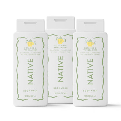 NATIVE Body Wash Discovery Trio – 3-Pack, 18 Oz, Rich Lather, Gentle Cleanse, 24HR Freshness