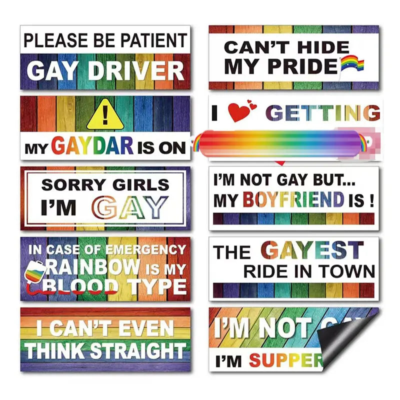 Rainbow Magnetic Bumper Sticker – Funny Reusable Car Magnet, 7.8 X 3.1 Inches, Automotive Exterior Accessory for Cars, Trucks and Refrigerator Decor