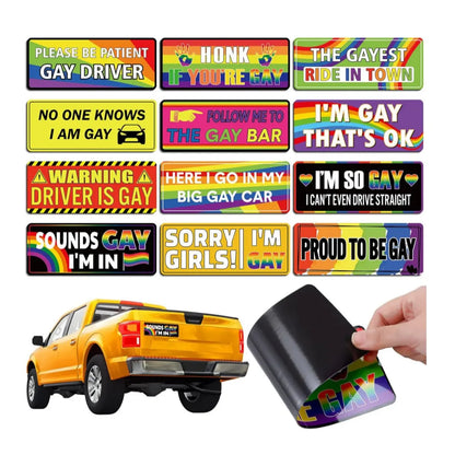 Rainbow Magnetic Bumper Sticker – Funny Reusable Car Magnet, 7.8 X 3.1 Inches, Automotive Exterior Accessory for Cars, Trucks and Refrigerator Decor