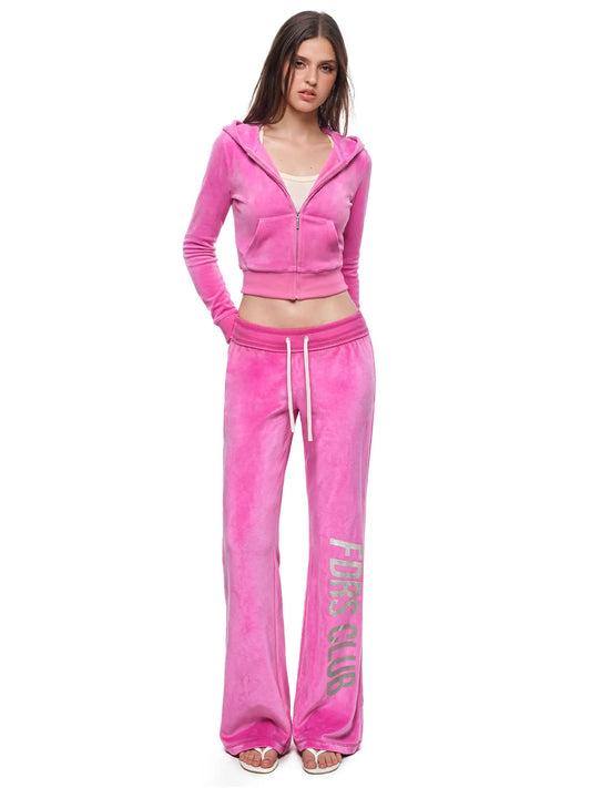 FDR Women’S Candy Color Long Sleeve Top, Tank Top and Low Rise Flare Pants Set, Fitted Y2K Casual Matching Three-Piece Outfit